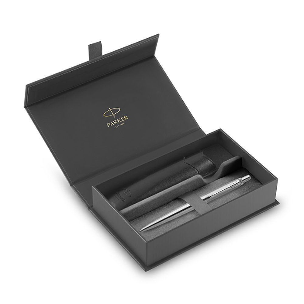 3501179306452-1000x1000 Parker Στυλό Jotter Ballpoint Core Stainless Steel Ct με Μαύρη Θήκη - Image 1