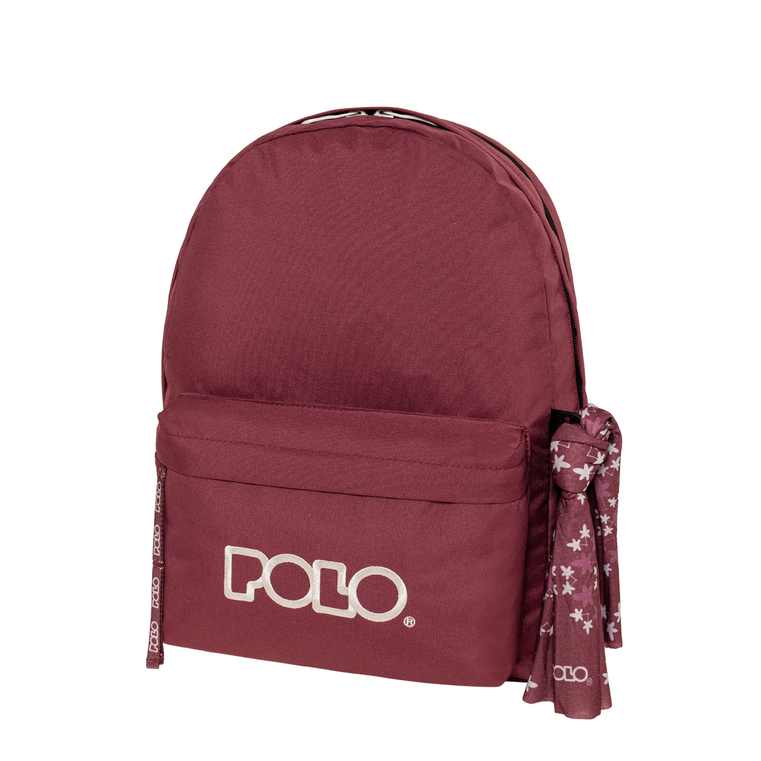 901235-3324 Τσάντα πλάτης POLO Original Double Scarf Μπορντώ-Μπεζ - Image 1