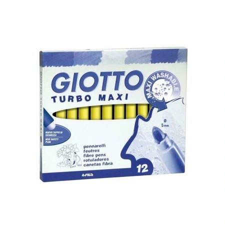 Giotto Μαρκαδόροι Ζωγραφικής Μονόχρωμοι Turbo Maxi – Κίτρινοι (12τμχ) - Image 1