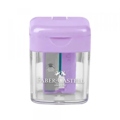 Faber-Castell Mini Box Πλαστική Ξύστρα Λιλά Βαρελάκι